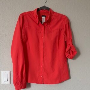 Patagonia Bright Red Button-Up Shirt